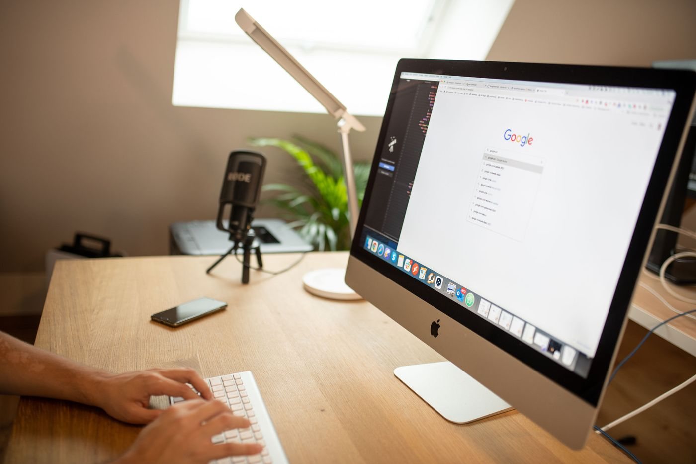 Browser open on a desktop computer