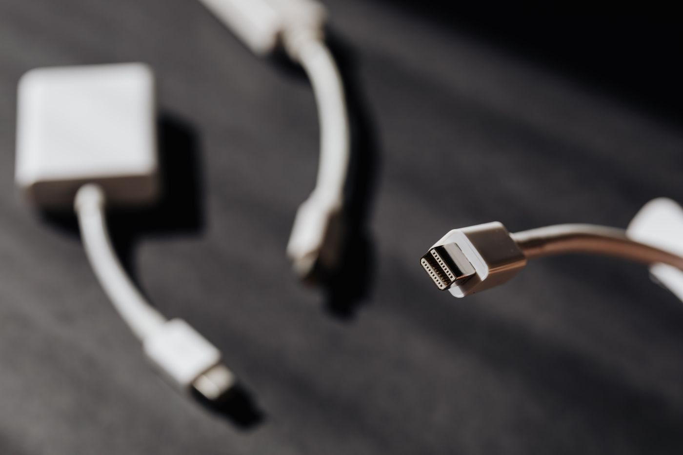 Close-up of cable connectors