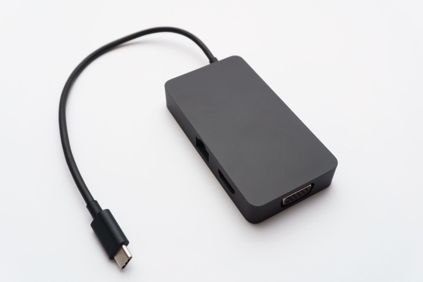 Compact multiport adapter with a USB-C lead