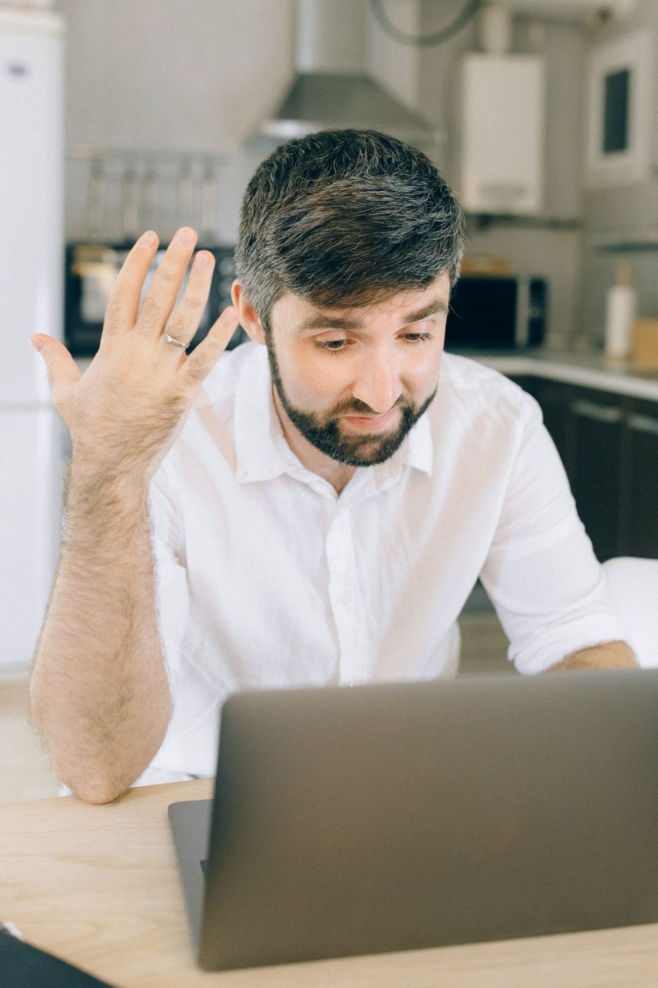 Video call from a home workspace