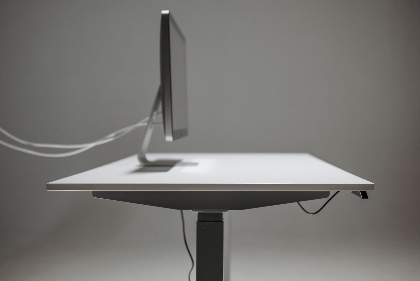 Side view of a monitor on a desk