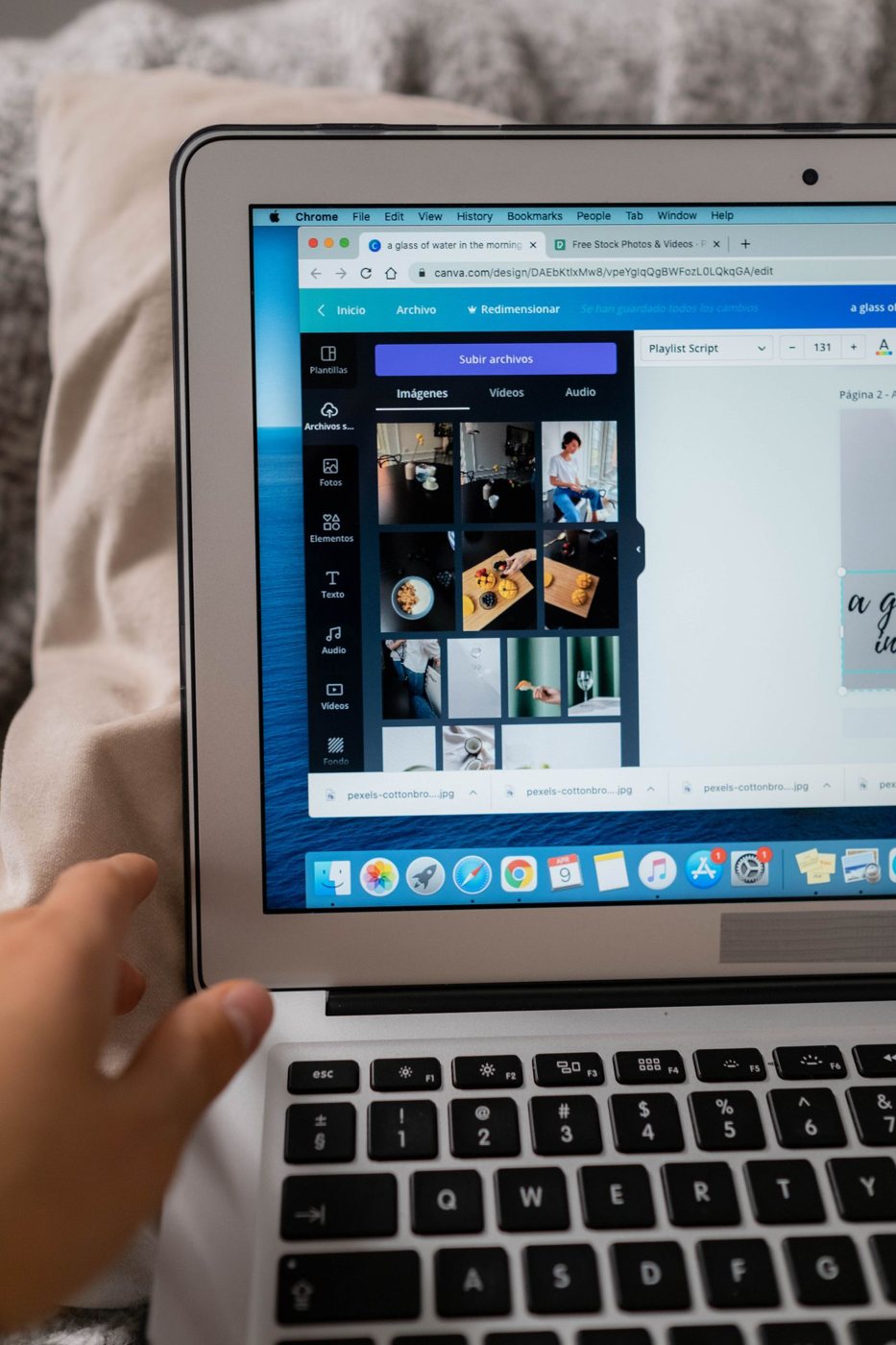 Design software open on a laptop screen