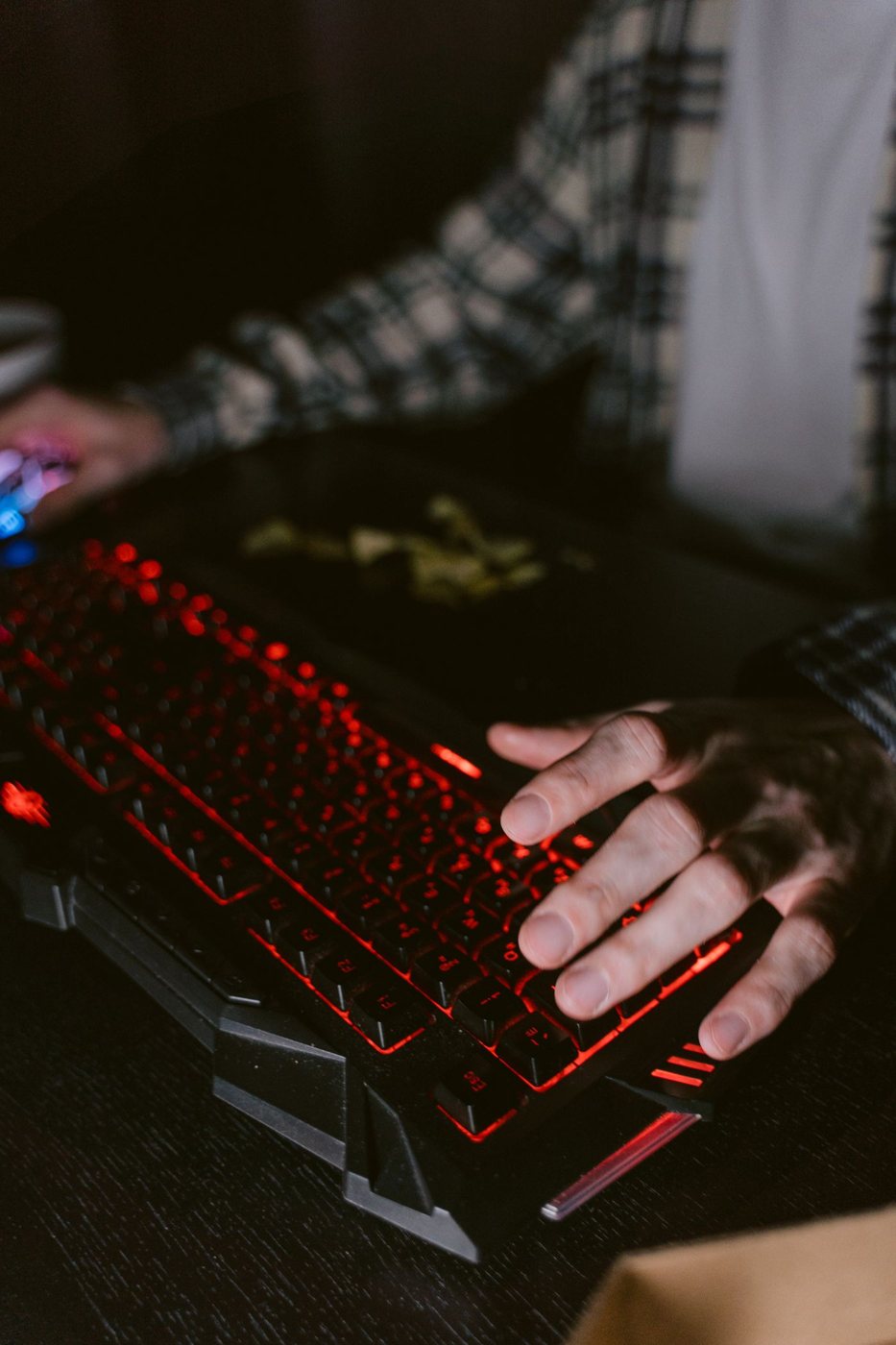 Hands using a computer keyboard